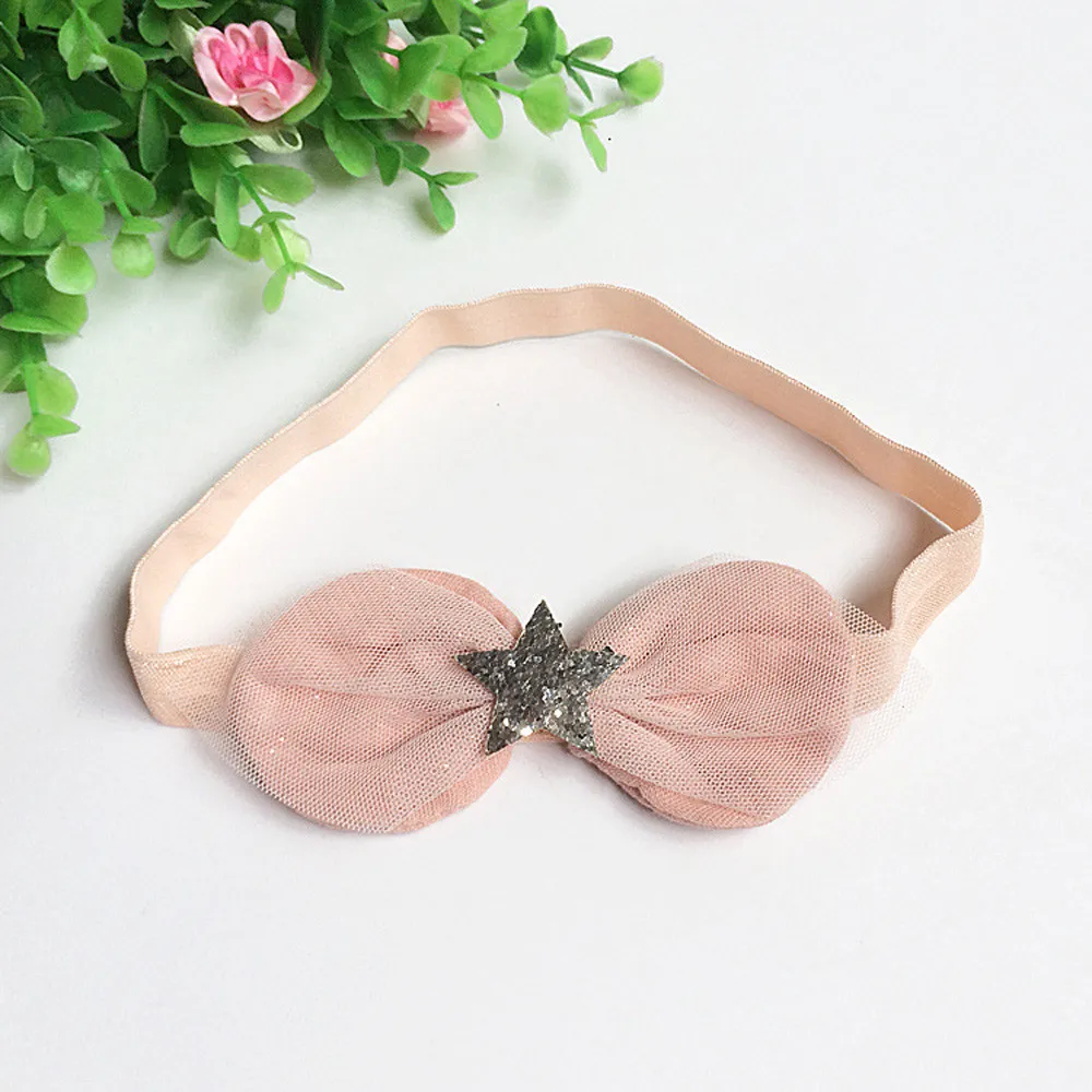Baby Headwear Girls Princess Bowknot Sequins Headband Newborn Toddler Kid Baby Hair Accessories Girls Bow Turban Bab