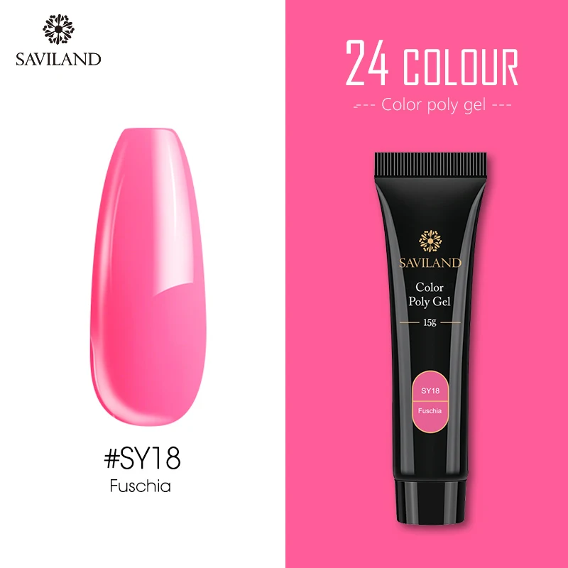 15G SY18 SAVILAND 15g Color Poly Gel Finger Extension 30g Red Blue Yellow Poly Gel Nail Gel Camouflage Soak Off UV Hard Fast Builder Gel - Цвет: 15G SY18