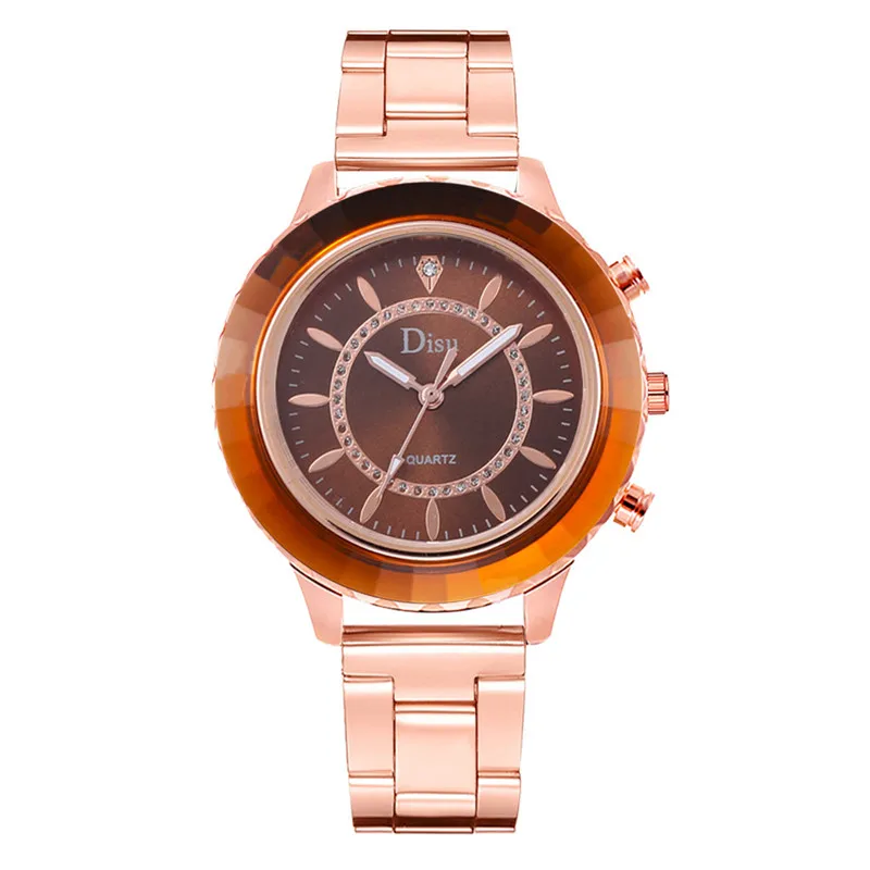 

Retro Style Women Watches Rhinestones Dial Fashion Casual Female Quartz Wristwatches Drop Shipping Simple Stainless Steel Clock