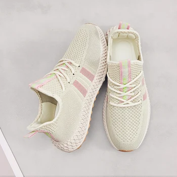 

Summer Casual Flats Sneakers Female Flyknit Shoes Sport Fashion Comfort 2020 Breathable Women Sneaker Air Mesh Zapatos De Mujer