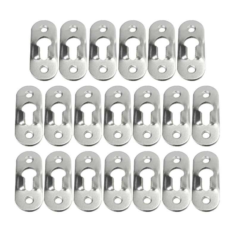 

20Pcs/kit Keyhole Picture Hanger Metal Picture Photo Fasteners Frame Furnniture Hanging Fasteners Silver 45mm*16mm