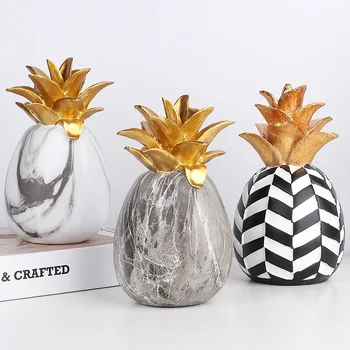 

Marbling Art Pineapple Art Sculpture Plant Statue Resin Crafts Home Decoration Luxurious Pineapple Figurine Decor R4907