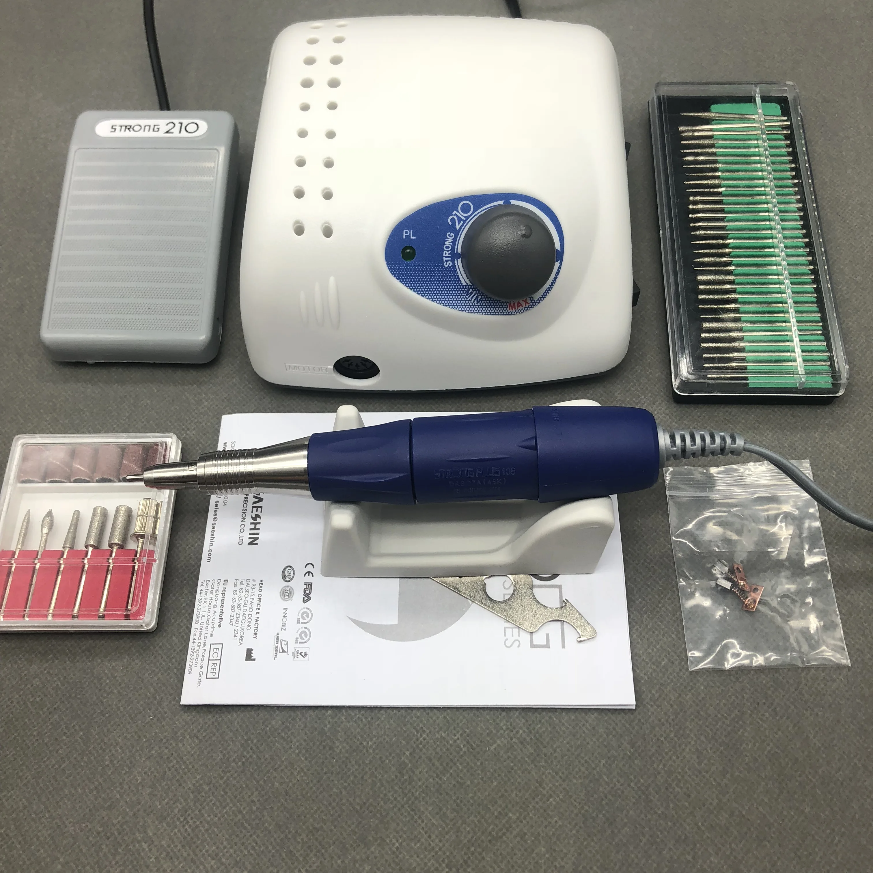 65 Вт 45000 об/мин Электрический сверлильный станок для ногтей мощный 210 плюс 105л 2,35 мм модель Маникюр Педикюр пилка для ногтей оборудование для дизайна ногтей