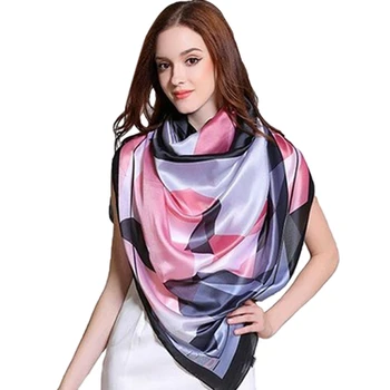 

Ladies Fashion Scarf Geometric Print Scarf Soft and Comfortable Sunscreen Shawl Beach Headscarf