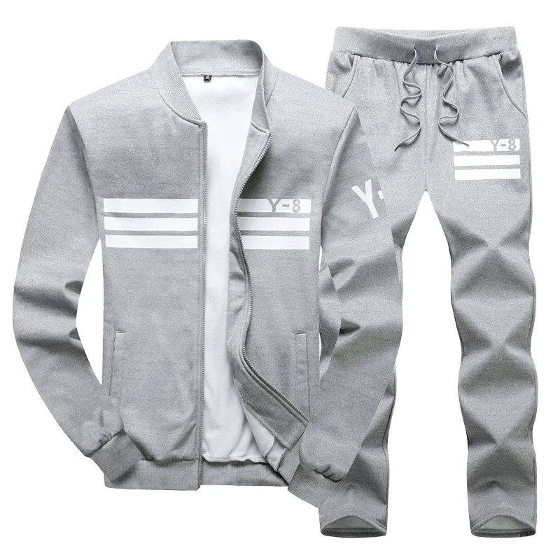 

Men's Sportswear Casual Spring Tracksuit Men Two Pieces Sets Stand Collar Jackets Sweatshirt Pants Joggers Track Suit Running