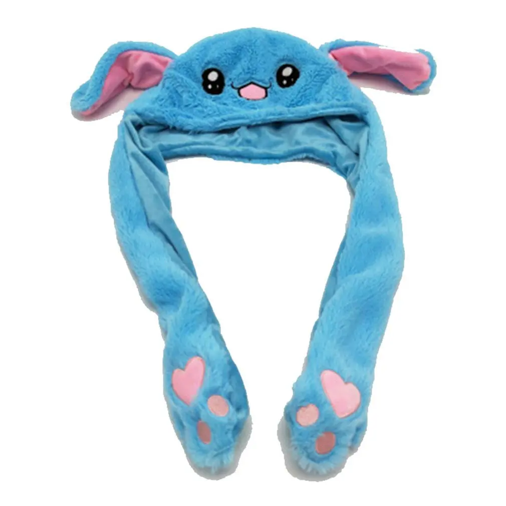 

Moving Luminous Rabbit/Pig/Chicken Hat Ear Move Hat Funny White Rabbit Hat Animal Winter Hats For Women Girls Kids