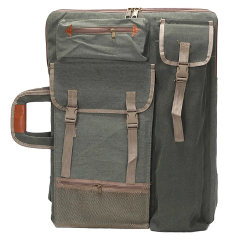 

Art Portfolio Bag Case Backpack Drawing Board Shoulder Bag with Zipper Shoulder Straps for Artist Painter Students Artwork Green