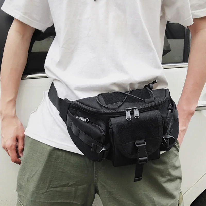 Поясная сумка для мужчин, черные поясные сумки, поясная сумка, многофункциональная хип-посылка, нагрудная сумка из парусины, сумка через плечо