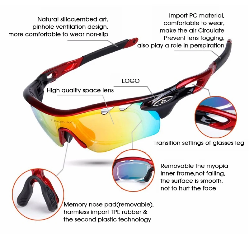Outdoor Cycling Sunglasses Colorful Goggles Half Frame Climbing Fishing Glasses 