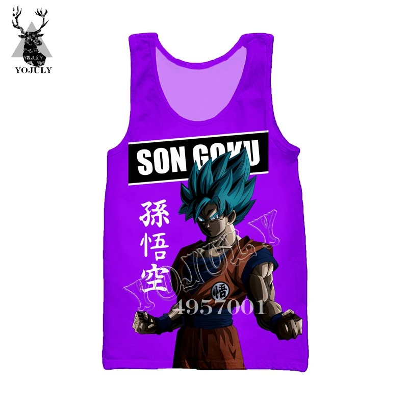 YOJULY Dragon Ball Son Goku 3D Аниме Печатный жилет летние унисекс рубашки без рукавов мужские повседневные топы на бретелях уличная одежда VE26