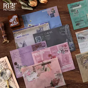 

3pcs/pack Retro Flower letter series Translucent Envelope Message Card Letter Stationary Storage Paper Gift 15*11cm