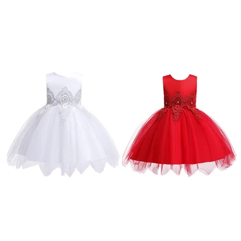 

Summer Backless Big Bow Infant Baby Girls Dress Lace Tutu Evening Kids Dresses for Girls Party Wedding Baby Clothing