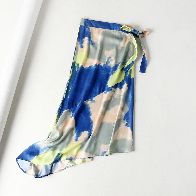 floral AOEMQ/Модная юбка; летняя юбка с неровными рисунками; Юбки принцессы; Милые пляжные юбки в стиле русалки; женская одежда - Цвет: floral