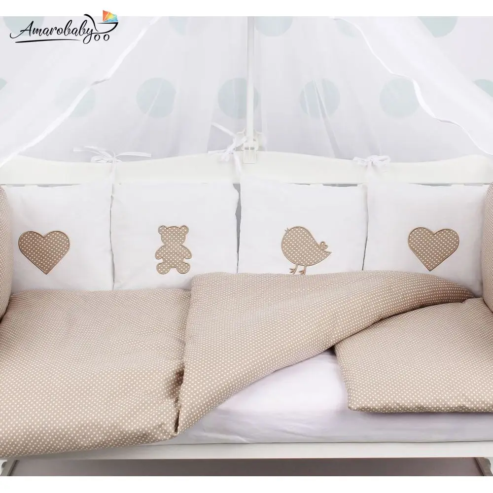 Комплект Premium в кроватку 18 предметов(6+12 бортиков) AmaroBaby Пупс