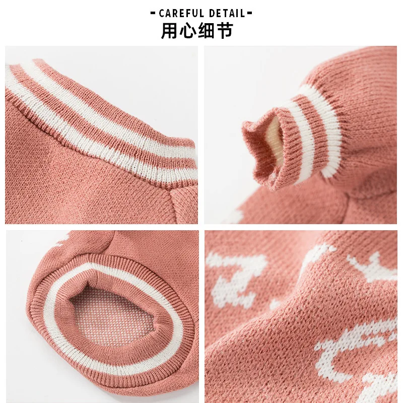 

Method Dog Fighting Dog Clothes Sweater Autumn And Winter Weaving Cow Net Red Popular Brand Pet Outfit Law Pug Dog Casual Dog Wa