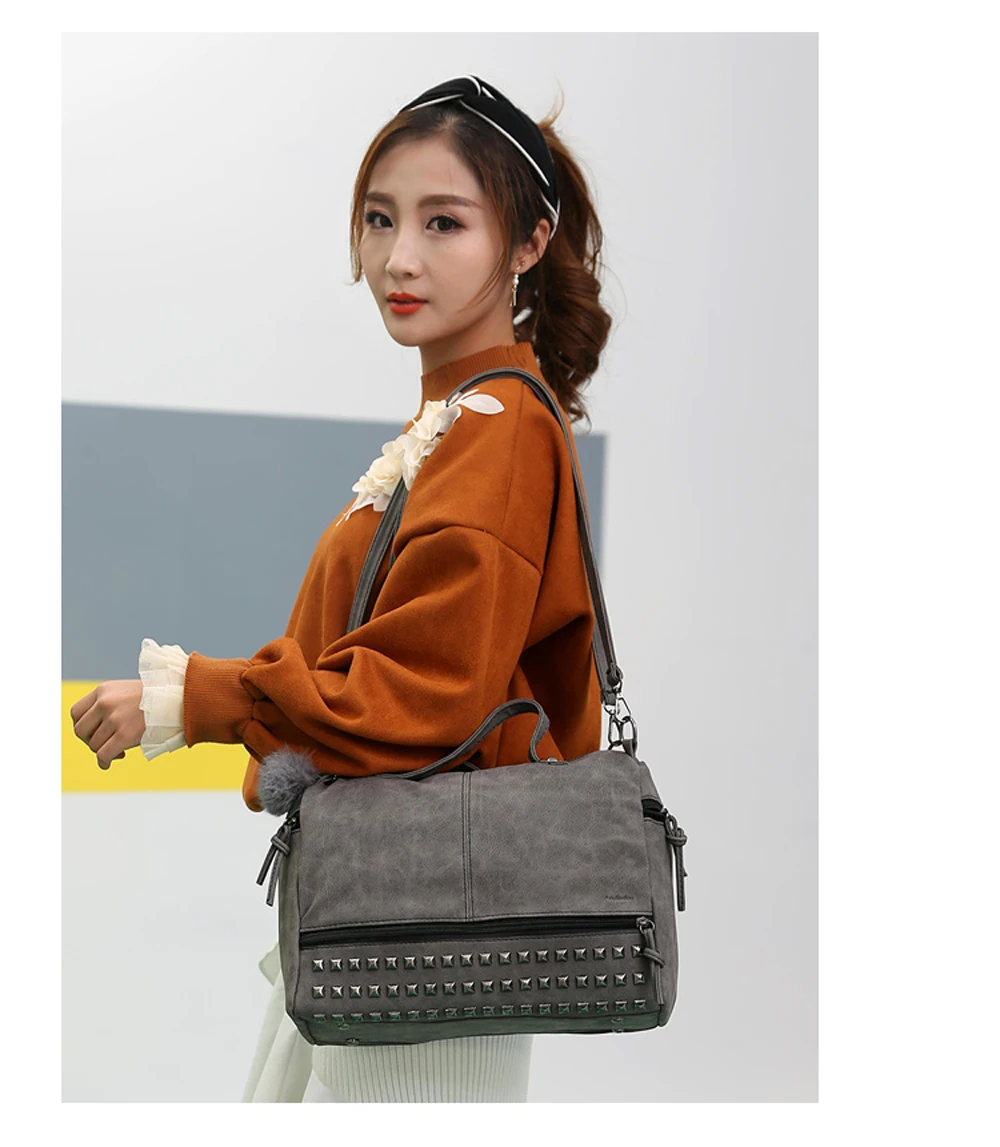 Модные женские сумки через плечо из искусственной кожи, большая вместительность, женская сумка-мессенджер, высокое качество, женская сумка через плечо, нежные сумки с шариками для волос