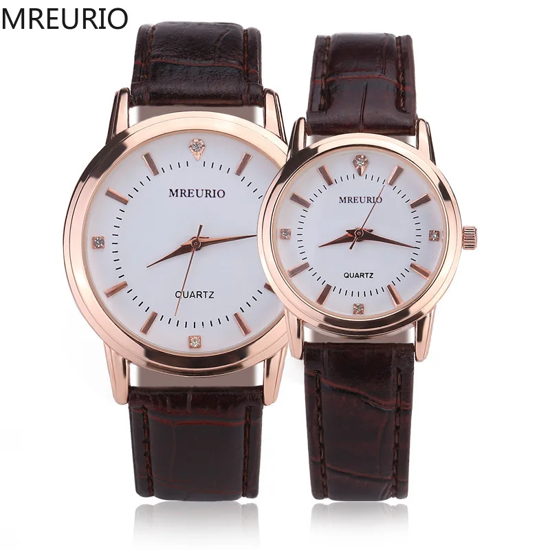 

MREURIO Menâ€˜s Women's Watch Big Dial Quartz Luxury Leather Best Selling Male Female Wrist Watches Lovers Couple Fashion Clock
