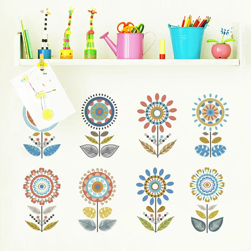 Wall Stickers Romantic Garden Flowers Kickline Decor For Home Living Room Bedroom Accessories Decor Mural DIY Wall Art Decals