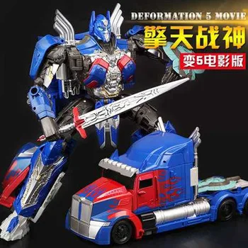 

Transformation Black Mamba 5 Megatron Optimus Warrior Robot PVC Action Kid Dolls