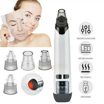 

Blackhead Remover Pore Vacuum Facial Cleane ABS Usb Rechargeable With Heat Function Face Tool r Electric Acne Comedone Extractor