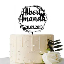 Индивидуальный свадебный торт Топпер Mr and Mrs венок торт Топпер с именем заказной торт Топпер на заказ свадебный торт Топпер