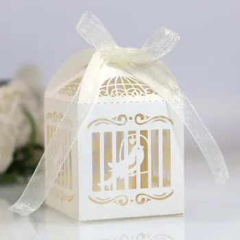 

European style laser engraving candy box Baby Shower gift box packaging коробка Wedding Party Favors Chocolate Paper Gift Box