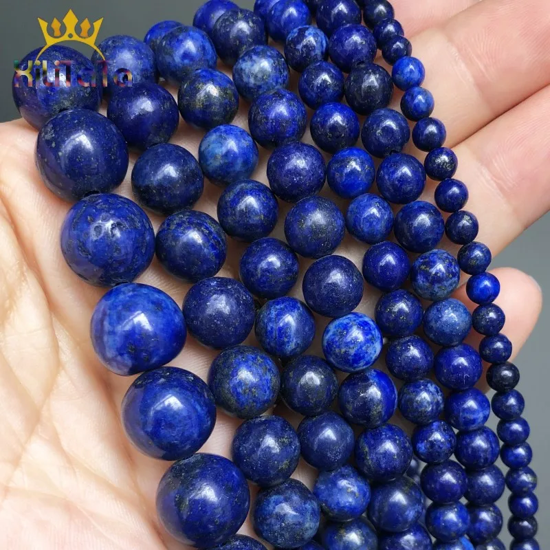 Beads Earrings-Accessories Lapis Lazuli Loose-Stone-Beads Diy Bracelet Jewelry-Making