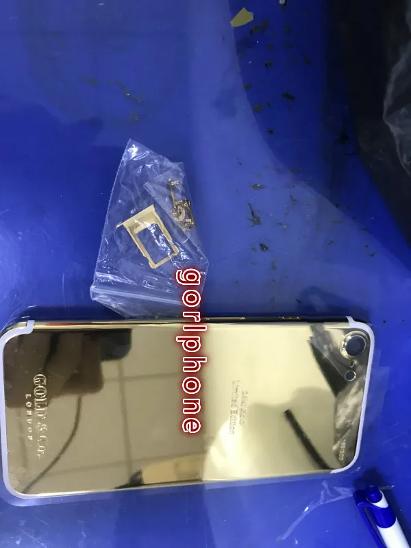 100% хорошее качество шасси задняя дверь крышка goldco для телефона 7 24K Платиновый