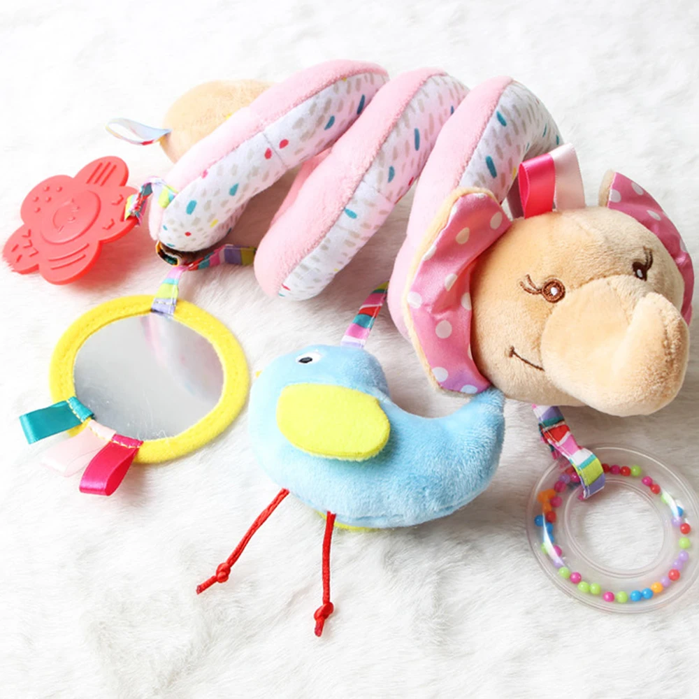 pink spiral pram toy