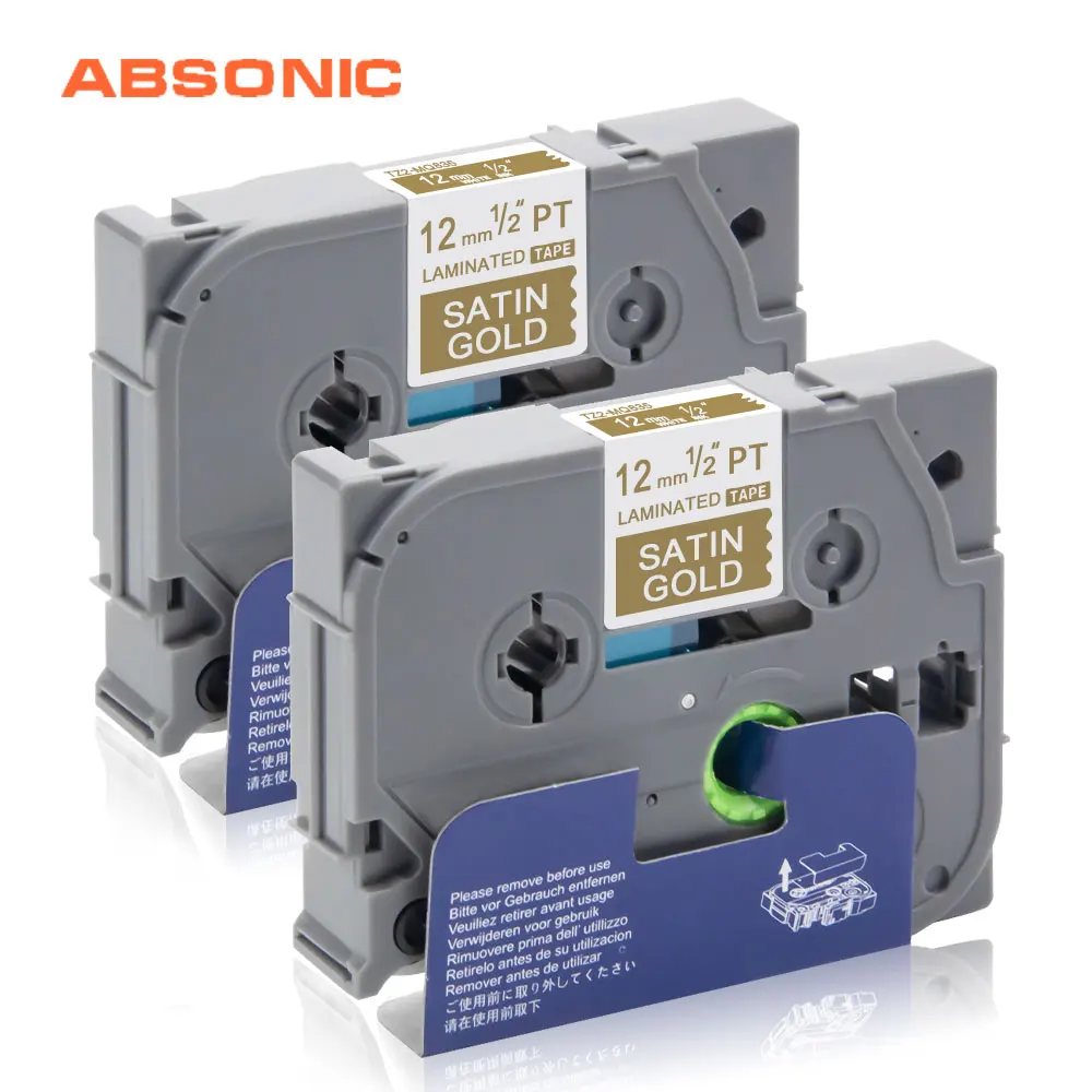 Absonic 2PK 12 мм кассеты для этикеток tz MQ835 TZ TZe TZE ламинированная лента Compatble Brother P Touch