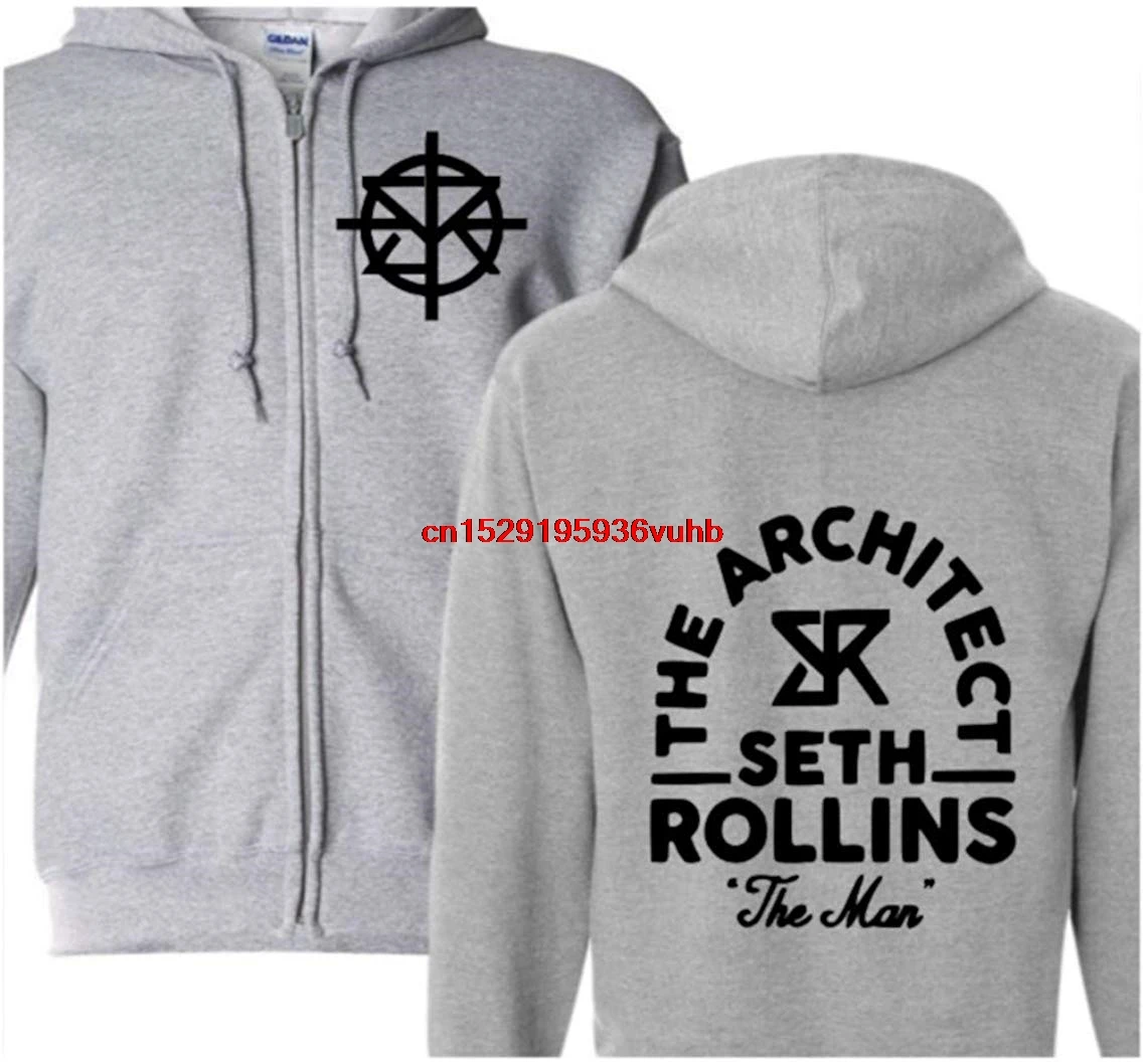 Толстовка с капюшоном на молнии квадратными кругами Сетом роллинсом| |