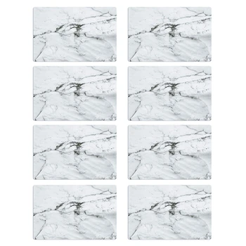 

10 PCS Marble Placemat Multi-Purpose Waterproof Slim Easy-To-Clean Kitchen Dinner Place Mat