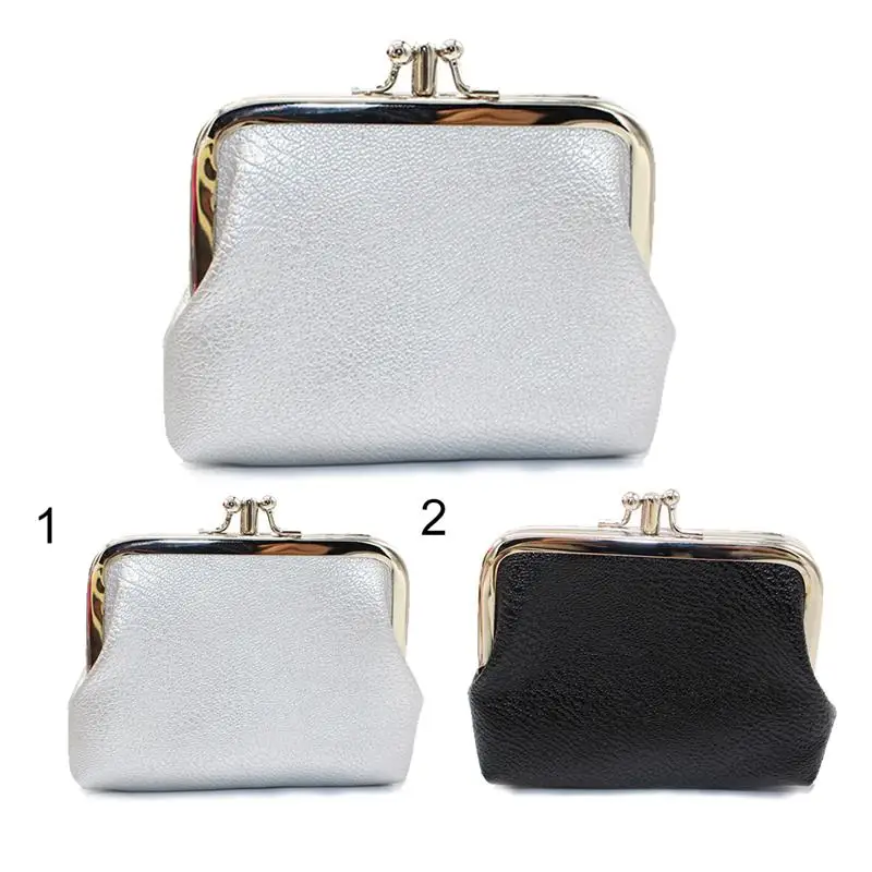 Solid Color Double Women Coin Purse Fashion Vintage Clasp Closure Coin Pouch Change Purse Layer Ladies Short Wallet Dropshipping