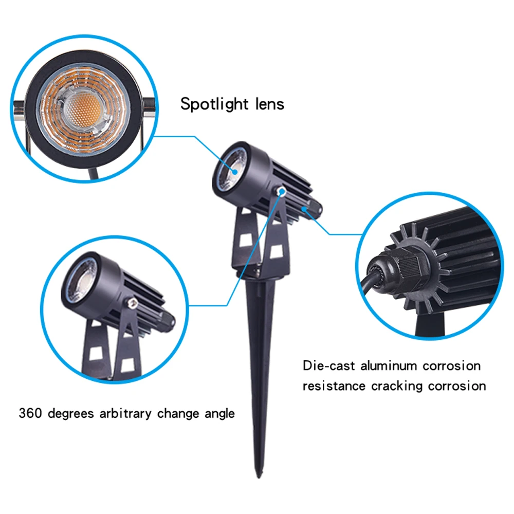 LED Pin Light Lawn Light One Dragging Four Spotlight LED Floodlight Led One to Six Courtyard Lights One Dragging Four Grass 4