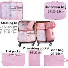 Новая дорожная сумка для хранения багажа, водонепроницаемая сумка для хранения, набор из 7