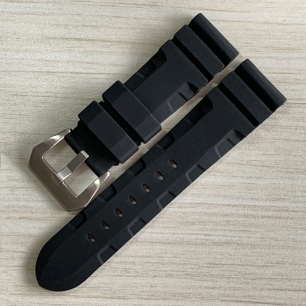 24 мм ремешки для часов Panerai PAM Luminor резиновый ремешок Pre-V Tang Пряжка наручные часы браслет спортивный ремешок