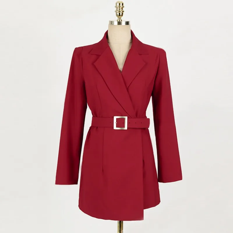Fashion Female Blazer Spring Autumn Women's Jacket Commuting Office Women Blazer Tether Jacket Women Red Black Blazer Woman
