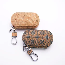 New Arrival Genuine Cork Car Key Holder Fashion Men Women Gift Organizer Natural Wooden Leather Coin Case