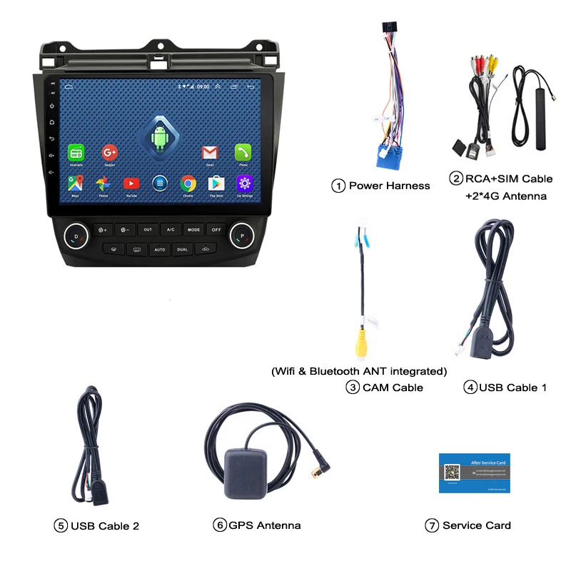 Excellent 4G Lte All Netcom 10 inch android 8.0 car dvd multimedia gps navigation system  for Honda Accord 7 2003-2007 car audio stereo 4