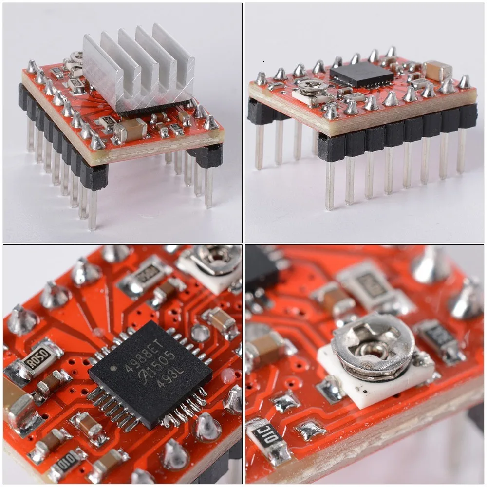 Reprap шаговый Драйвер A4988 шаговый двигатель драйвер модуль с радиатором