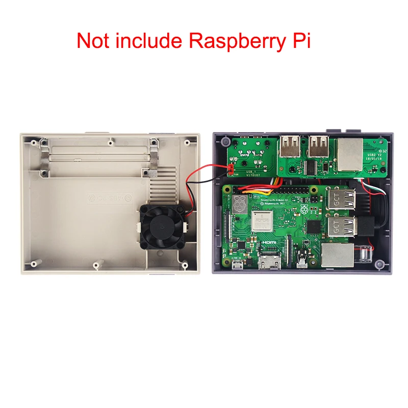  NESPi CASE+ Plus for Raspberry Pi 3 Model B+ Retroflag Case + 32GB SD Card + Power Adapter + Fan + 