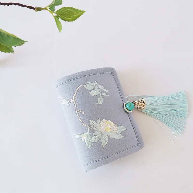 

Linen Cotton Tassel Embroidery Floral Women Coin Purse Short Wallet Children Small Pouch Money Bag Carteira Feminina for Girls