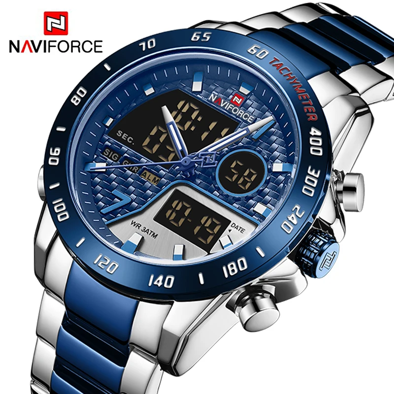Новинка мужские часы NAVIFORCE светодиодный цифровой спортивный военный наручные