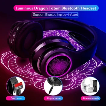 

tws Dragon Wireless Bluetooth head-mounted sports headset folding headphone Stereo earphone with mircophone earbuds