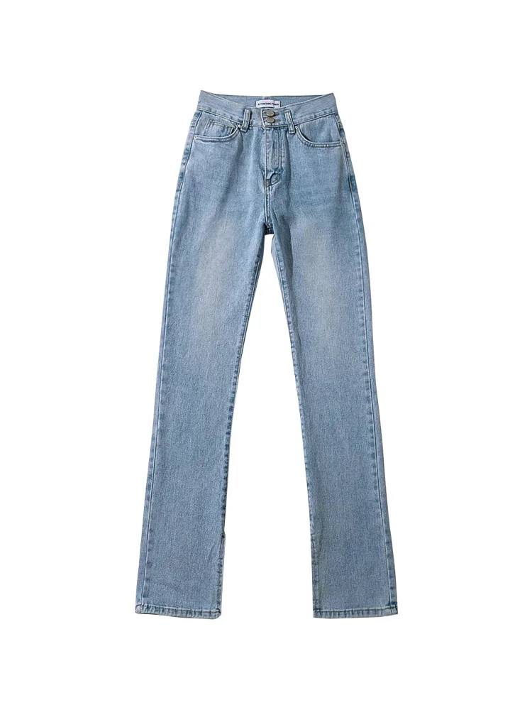 TVVOVVIN Spring autumn fashion flared pants women thin slim tight split jeans trousers Denim pants korean Girl female H8VT