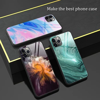 

25pcs 2020 New Marble Glass Phone Case for IPHONE 11 Pro MAX/XS MAX/XR/678 Plus Hard Back Case For IPHONE SE 2020