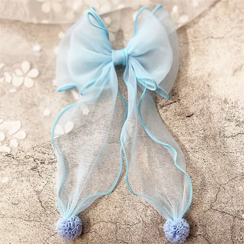 sky blue 10 шт./лот, новинка, зимняя пряжа, большой бант, Шпилька для девочек, аксессуары для волос, модные заколки для волос, заколка, детские украшения для волос, головной убор - Цвет: sky blue