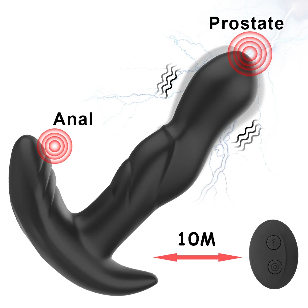 Massaggiatore vibrante prostata butt plug plug anale vibratore rotazione a 360 gradi stimolazione del punto G giocattolo del sesso Fo_voghion.com