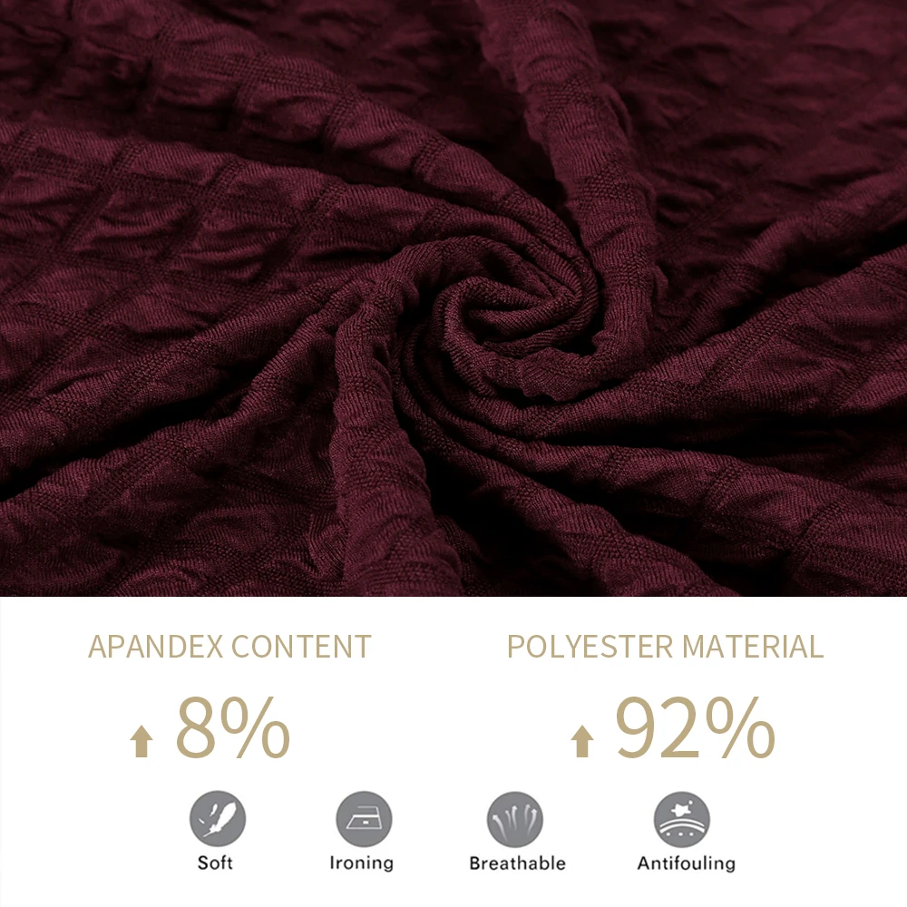 Knitting Jacquard Solid Color Big Chair Cover Thick Elastic Seat Chair Covers Stretch Slipcovers For Wedding Banquet Hotel
