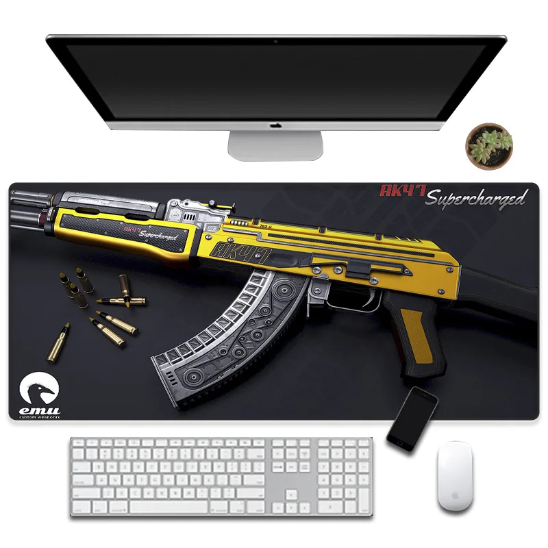 Большой Золотой игровой коврик AK для настольного ноутбука, коврик для мыши, игровой коврик для мыши, коврик для мыши XL, коврик для мыши, компьютерная клавиатура, настольные игровые аксессуары